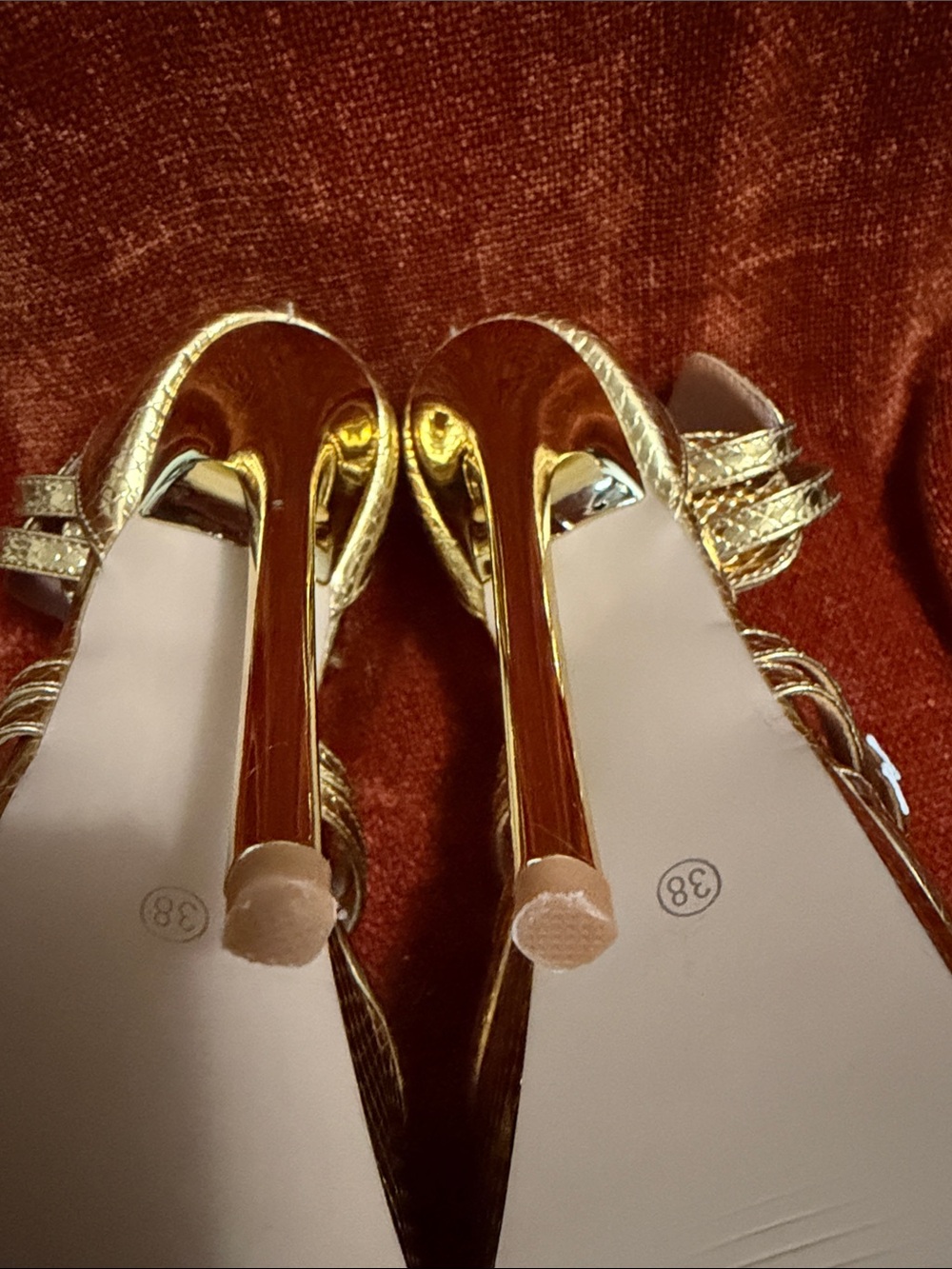 Gold Metallic Platform Ankle-Strap High Heels | 38 - Picture 10 of 12